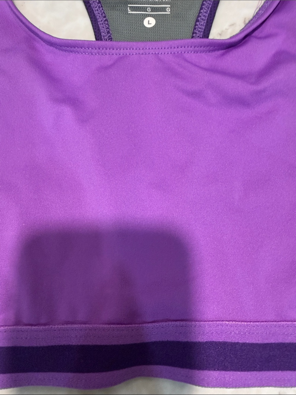 Nike Purple Dri-FIT Racerback Sports Bra with Dark Trim/Size Large - Picture 3 of 5